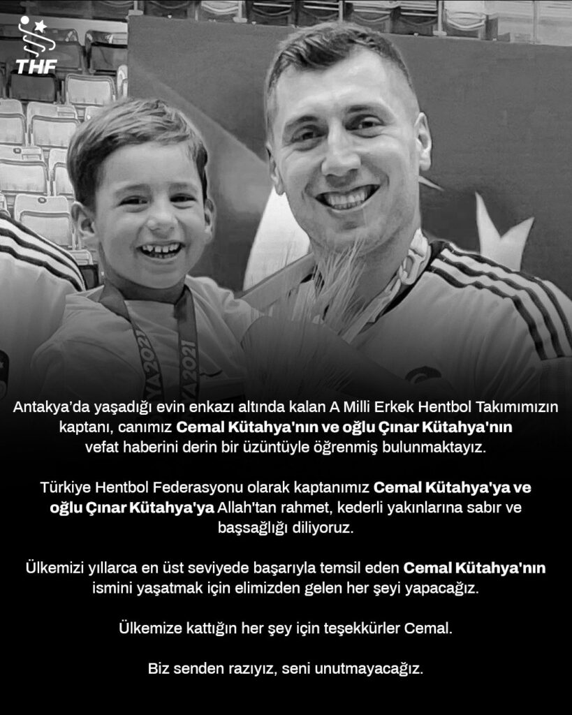A Milli Takım kaptanı Cemal Kütahya ve oğlu Çınar Kütahya'nın deprem felaketinde hayatını kaybetti
