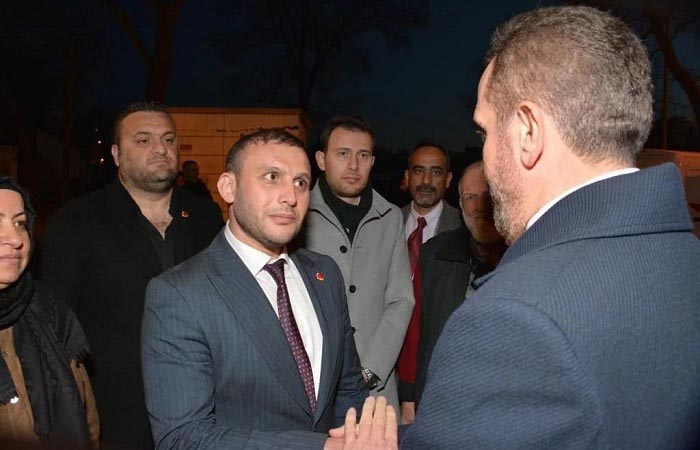 AK Parti İlçe Başkanı Muhammed Hanefi Dilmaç, MHP İlçe Başkanı Emre Çömlekçi