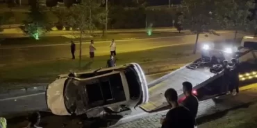 Beykoz’da otomobil takla attı! 2 yaralı