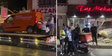 Beykoz’da kontrolden çıkan otomobil kafeye girdi