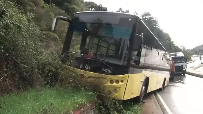 Beykoz’da İETT otobüsünün freni patladı