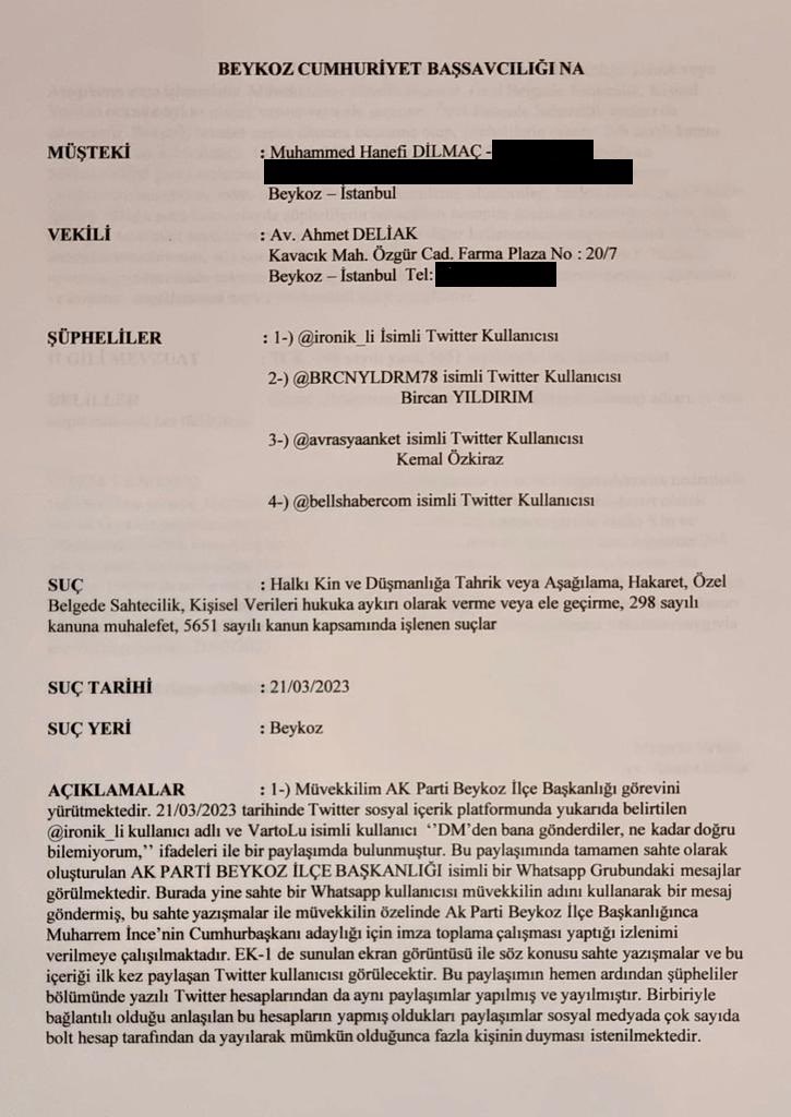 Beykoz üzerinden ahlaksızca tezgahlanmış kurgu!