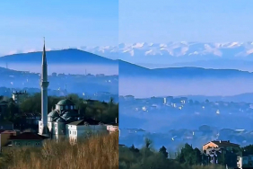 Beykoz'dan 118 km uzaktaki Uludağ gözüktü