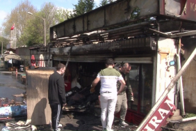 BEYKOZ'DA BÜFE ALEV ALEV YANDI BEYKOZ'DA YANAN BÜFE KÜLE DÖNDÜ