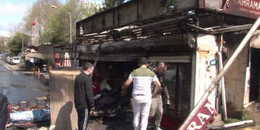 BEYKOZ'DA BÜFE ALEV ALEV YANDI BEYKOZ'DA YANAN BÜFE KÜLE DÖNDÜ