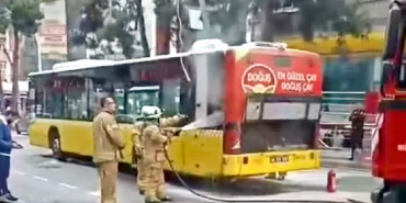 Beykoz Kavacık'ta İETT otobüsü yandı