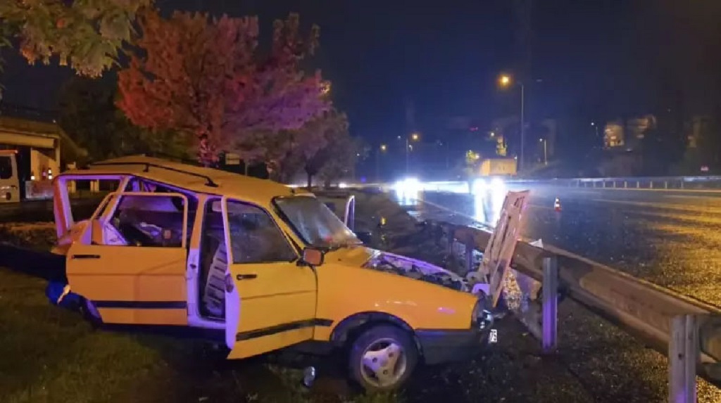 Beykoz'da 2.84 promillik kaza 2 yaralı