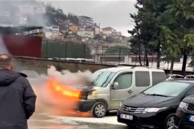 Beykoz Belediye otoparkında yangın çıktı!