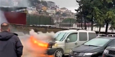 Beykoz Belediye otoparkında yangın çıktı!