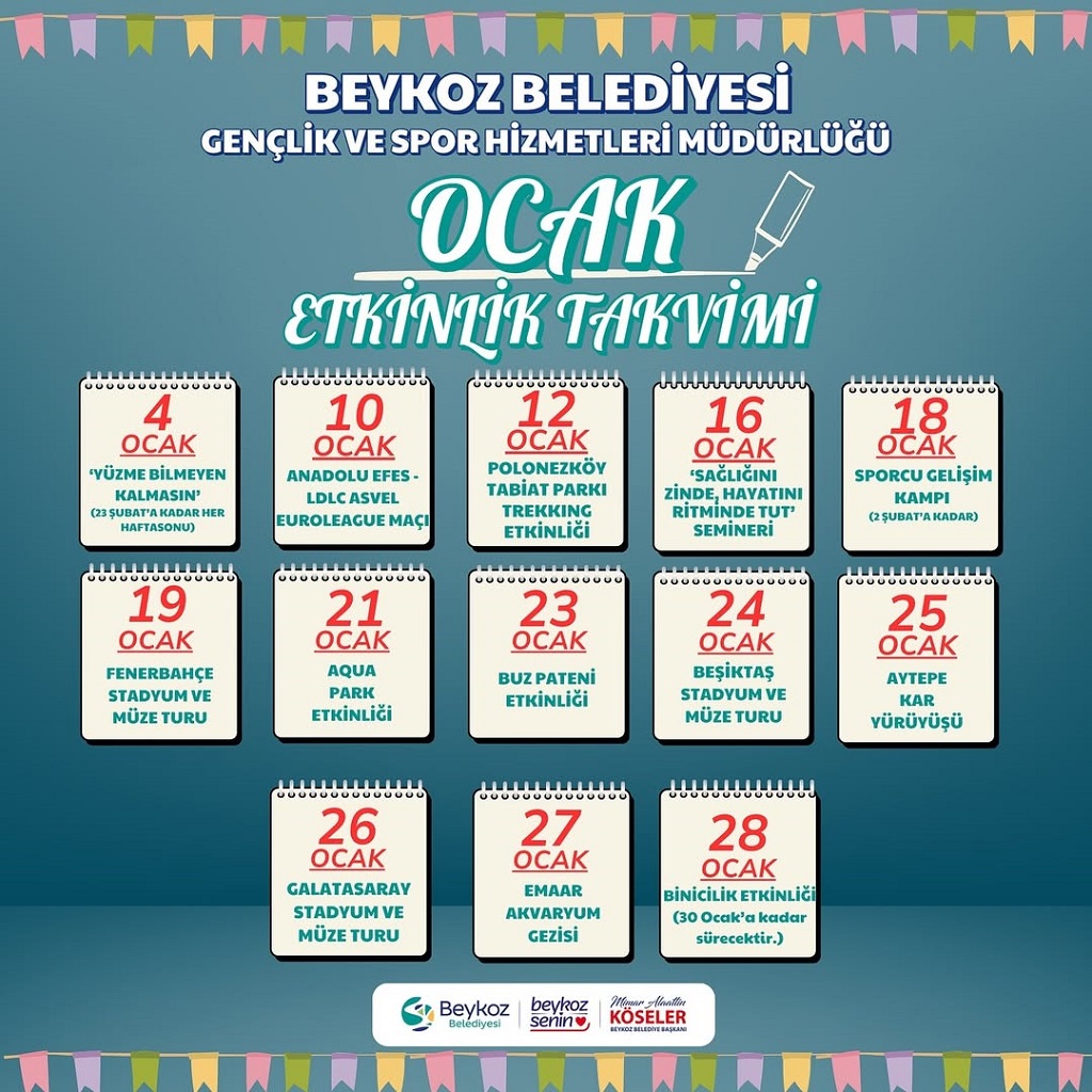 Beykoz’da Ocak ayı gezi ve etkinlik takvimi