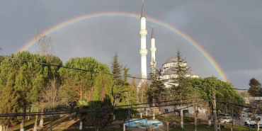 Beykoz’da gökkuşağı manzarası mest etti