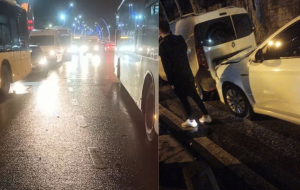 Beykoz’da duran trafikte zincirleme kaza