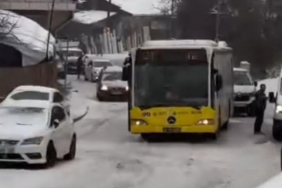 Beykoz’a kar düştü araçlar yolda kaldı