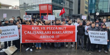 KFC ve Pizza Hut çalışanlarının Beykoz’da eylemi sürüyor (2)
