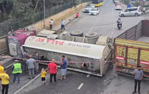 Beykoz'da tanker kazası! 1 yaralı