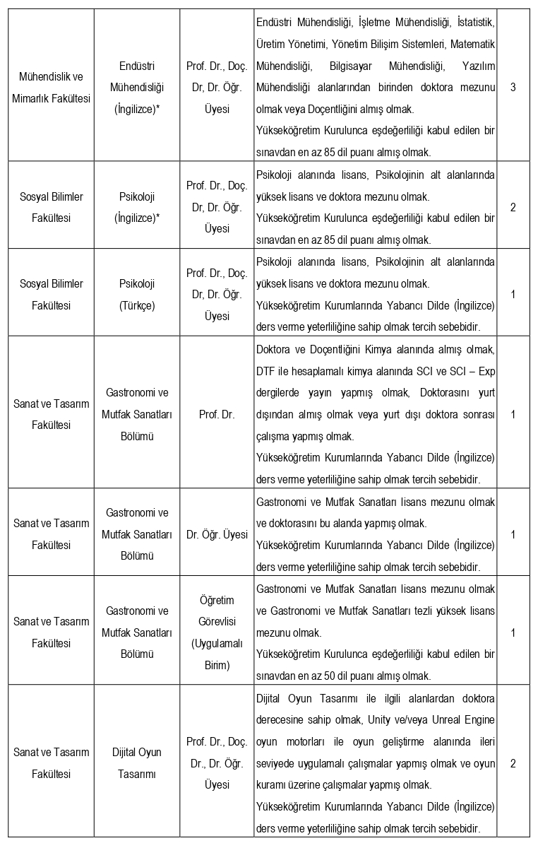 Beykoz Üniversitesi 44 akademik personel alacak