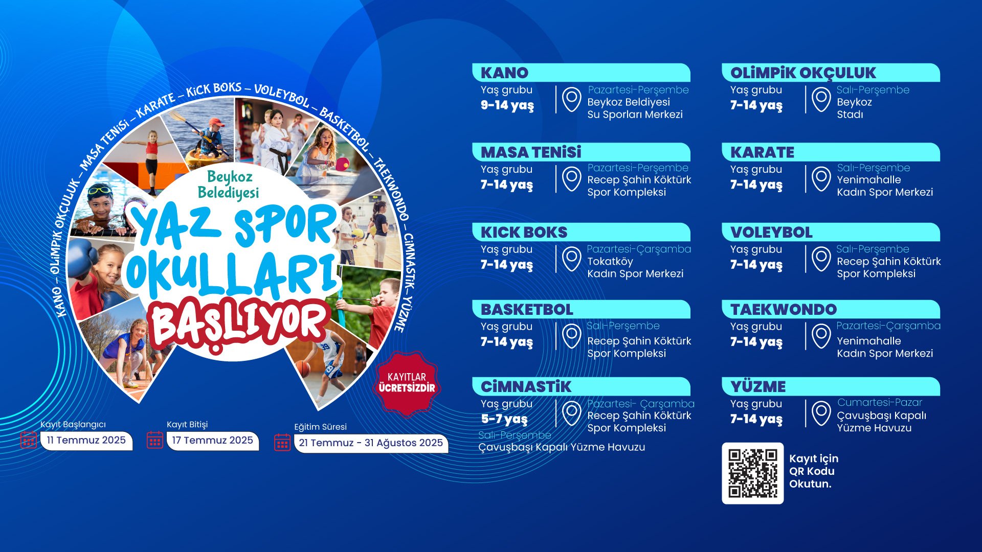 Beykoz'da yaz spor okulu kayıtları başladı