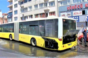Beykoz otobüsü bir anda yanmaya başladı!