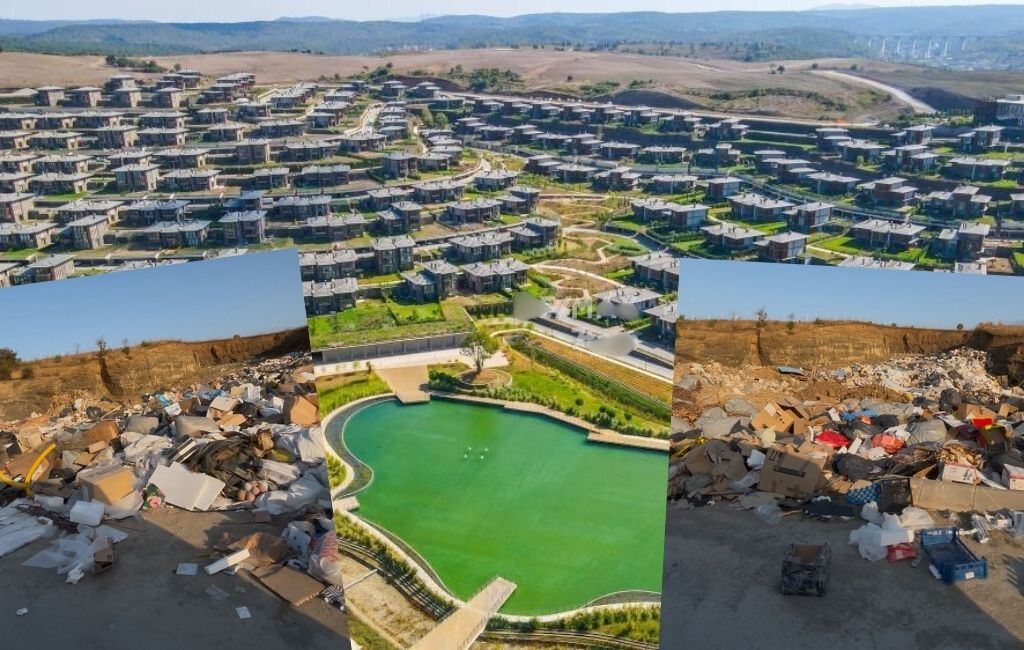 Beykoz’da lüks sitenin çevresi çöplüğe döndü!