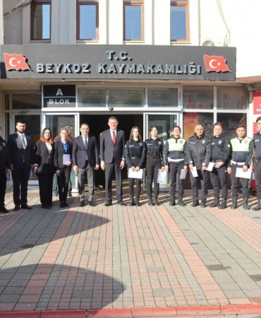 Beykoz Kaymakamı’ndan emniyet personellerine başarı belgesi